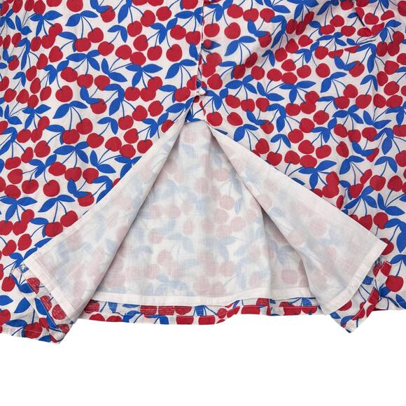 BODEN Lillian Cotton Midi Fit And Flare Dress Size 10 Cherry Print Blue Red - Picture 8 of 9